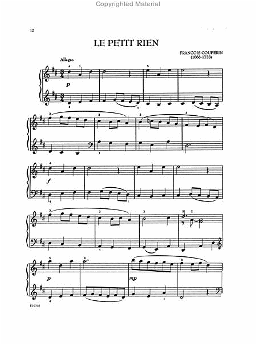Easy Solos by the Baroque Masters Easy Piano scores gallery preview page 4