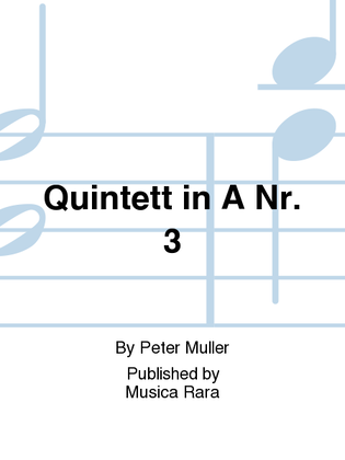 Book cover for Quintet No. 3 in A major