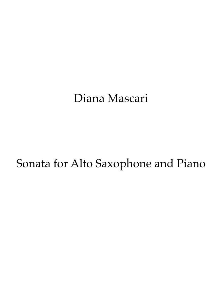 Sonata for Alto Saxophone and Piano Chamber Music scores gallery preview page 1