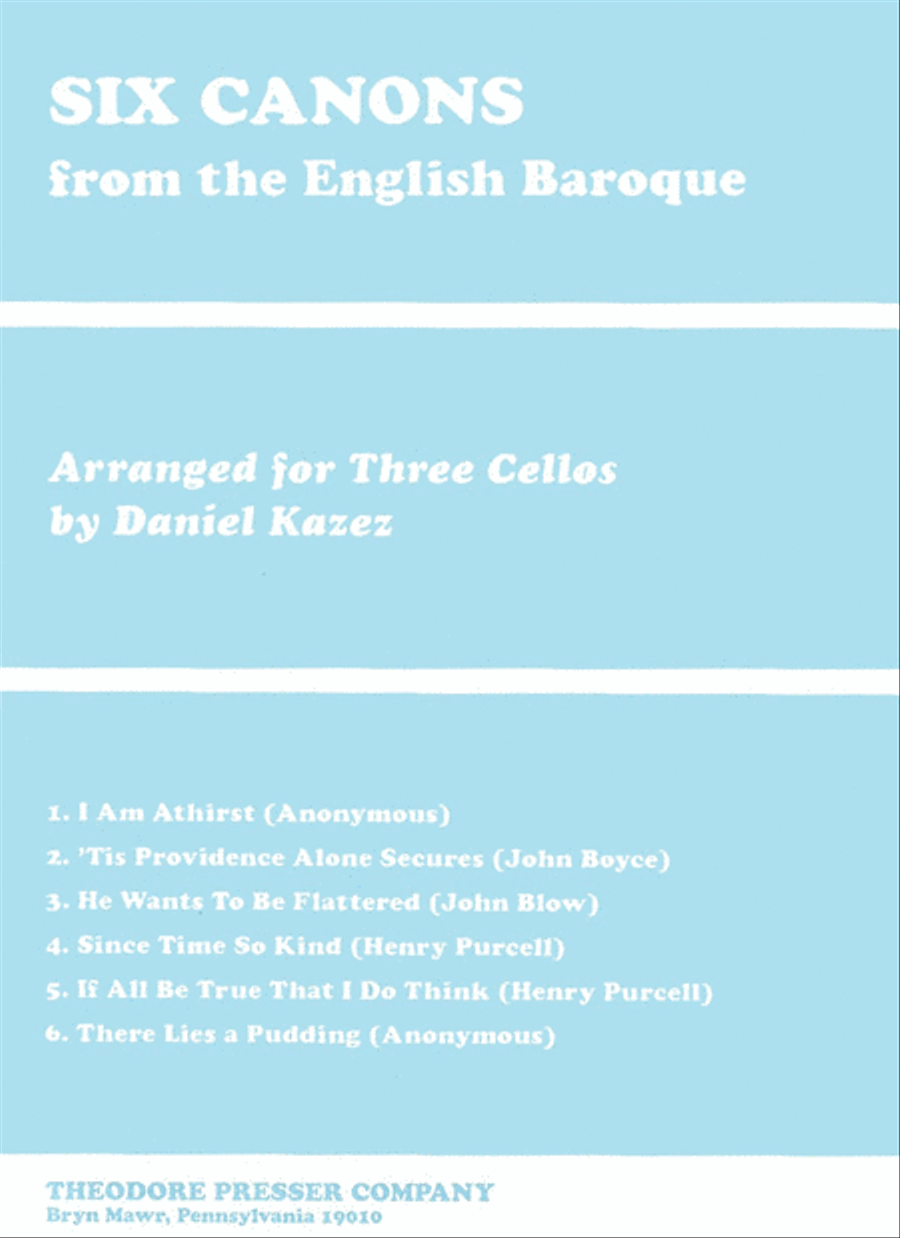 Six Canons From The English Baroque Chamber Music scores gallery preview page 1