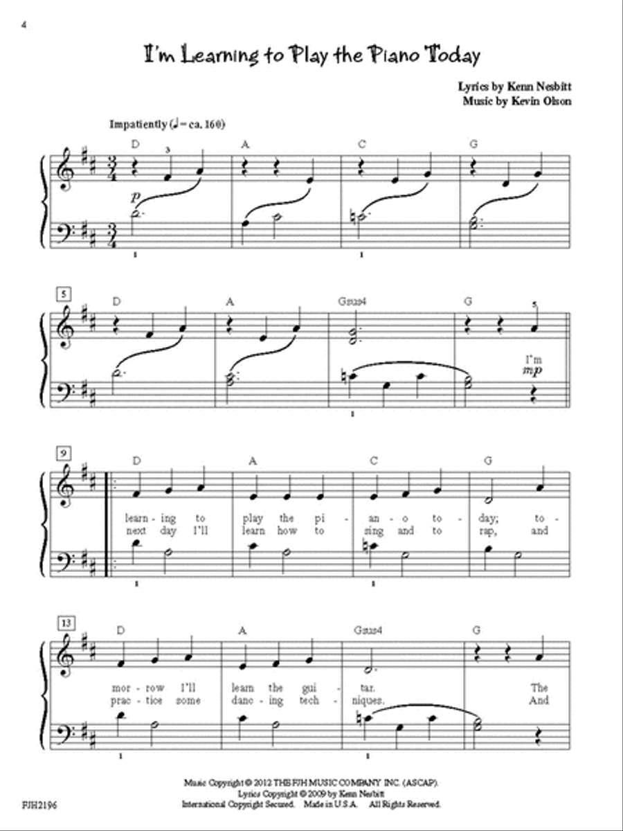 Simply Silly Songbook -- Songs About Music Piano Solo scores gallery preview page 3