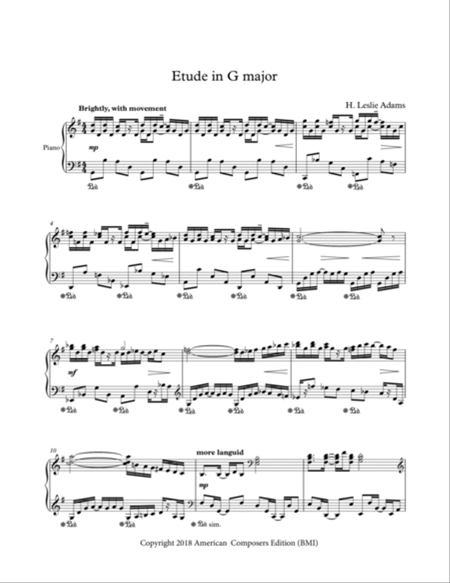 [Adams] Etude in G Major (Part I, No. 2) Piano Method scores gallery preview page 3