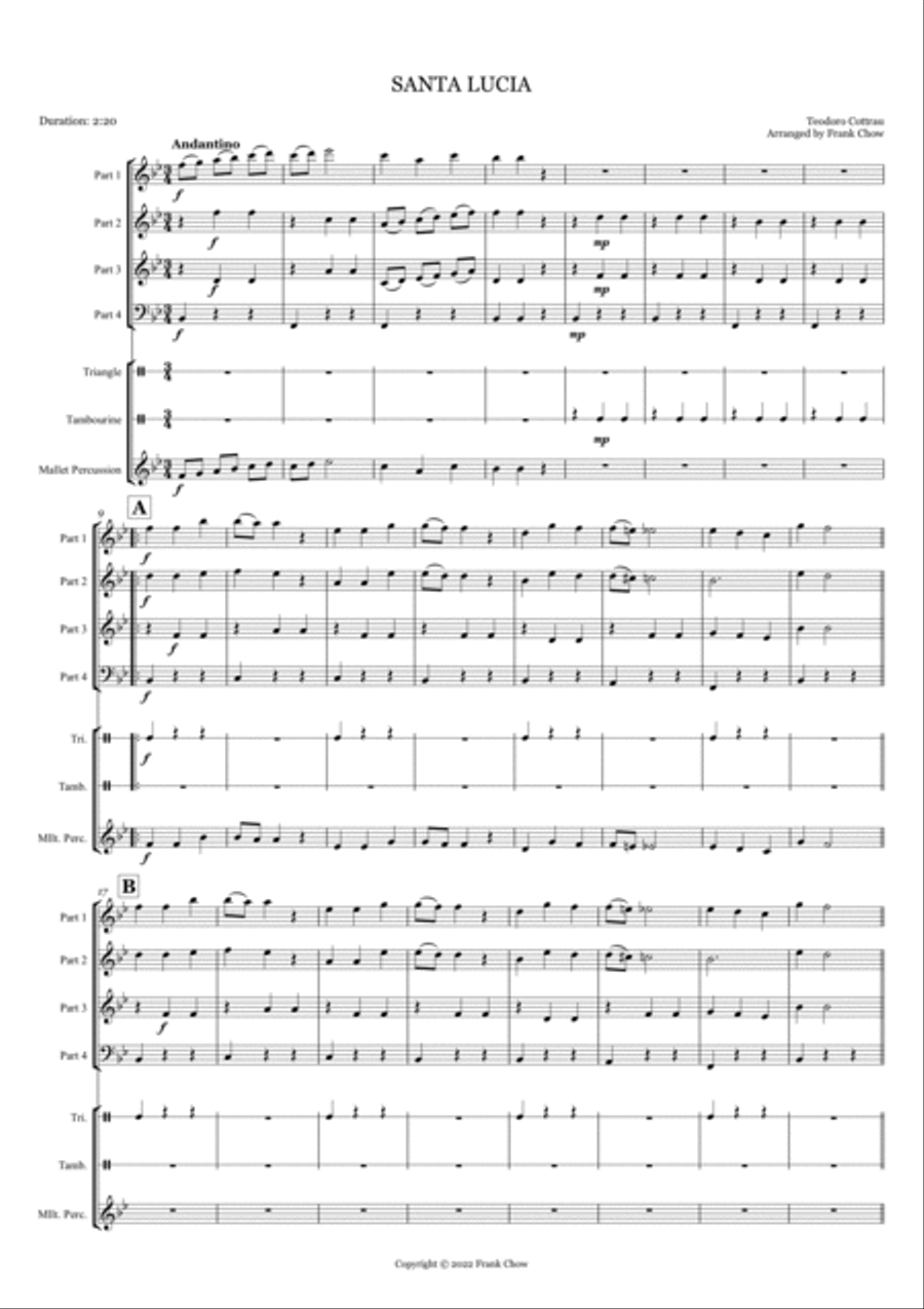 Santa Lucia (Orchestra/ Concert Band Flexible Instrumentation) Concert Band scores gallery preview page 3