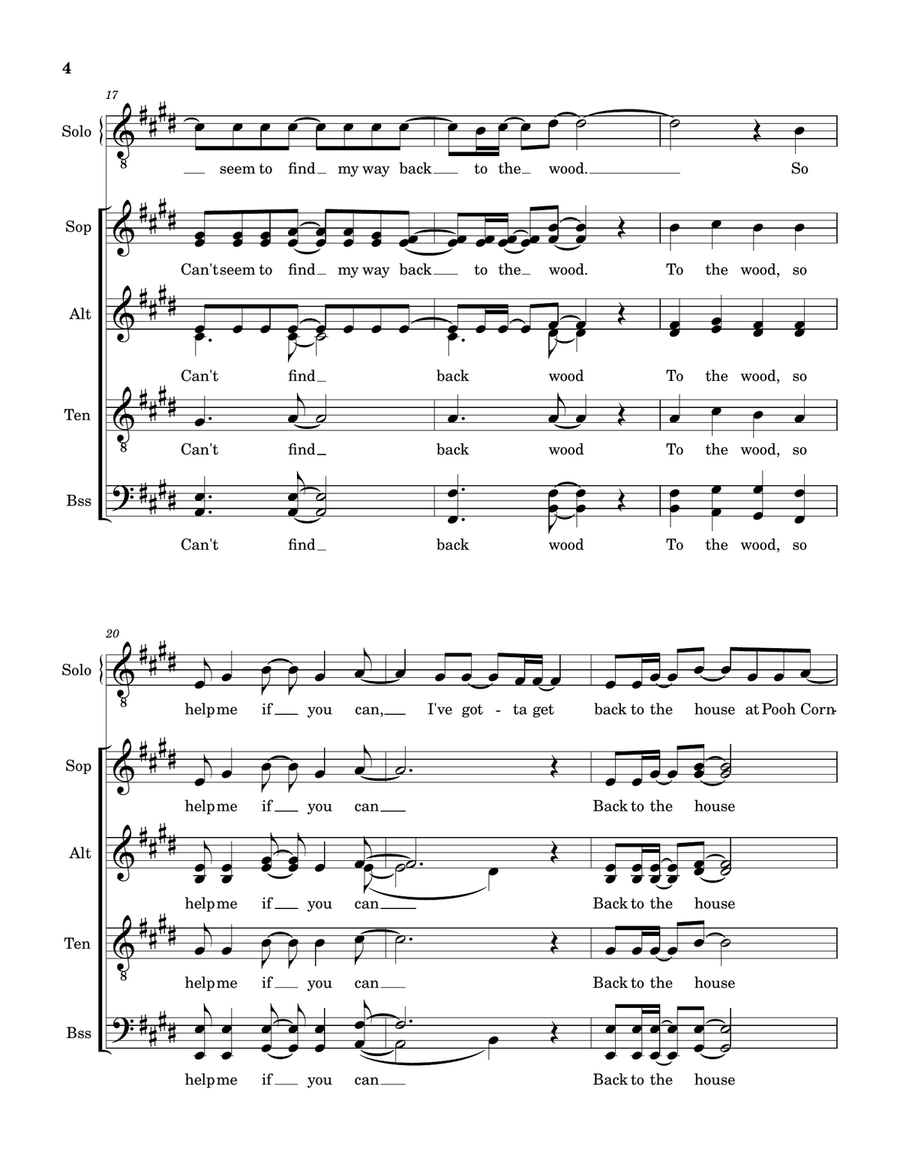 Return To Pooh Corner 4-Part scores gallery preview page 4