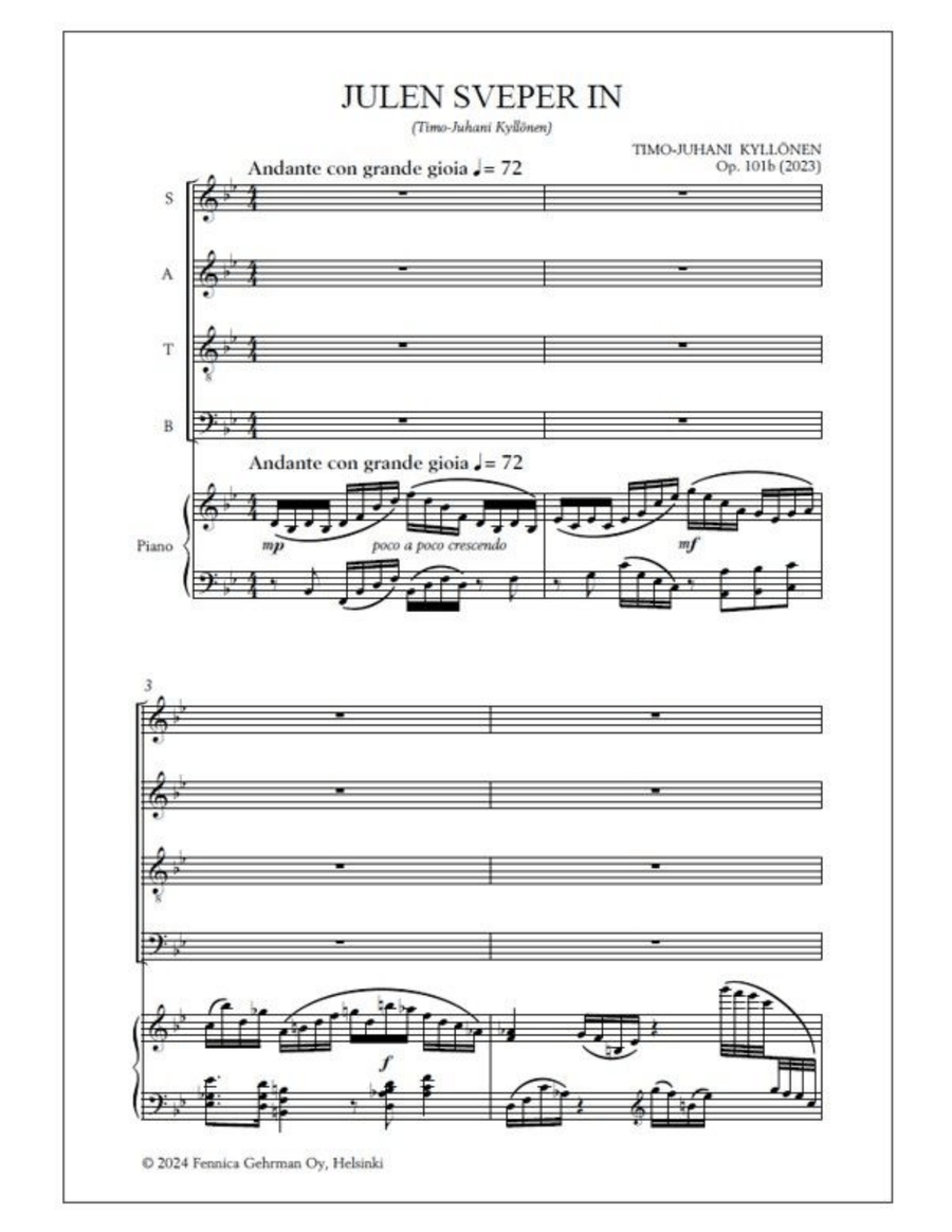 Julen sveper in - Mixed choir & piano Mixed Choir scores gallery preview page 2