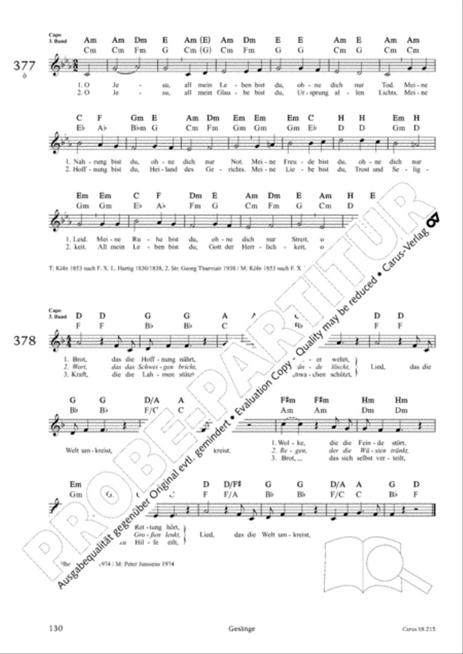 Gitarrenbuch zum Gotteslob Guitar scores gallery preview page 124
