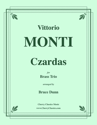 Book cover for Czardas for Brass Trio