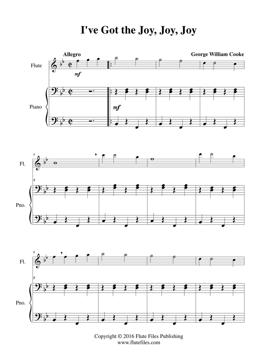I’ve Got the Joy, Joy, Joy - Flute Solo Chamber Music scores gallery preview page 3