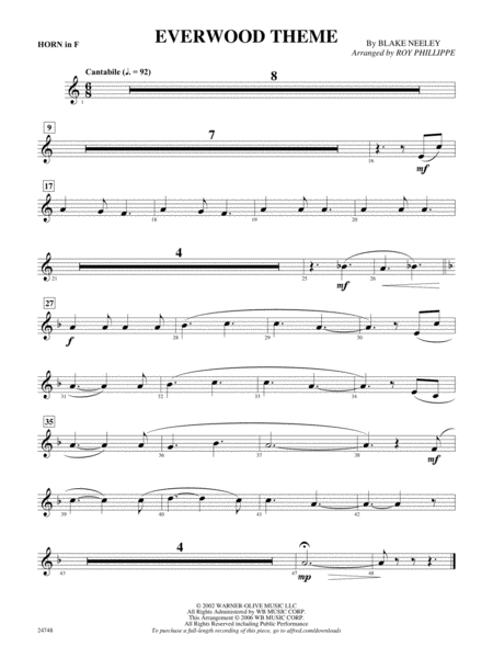 Everwood Theme: 1st F Horn
