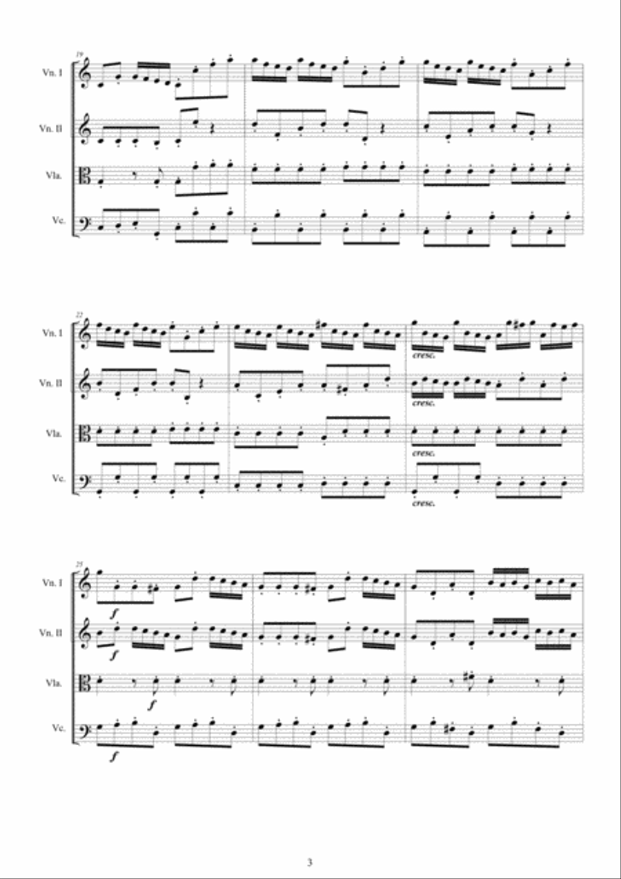 Vivaldi - Concerto in C major RV 113 for String Quartet String Quartet scores gallery preview page 3