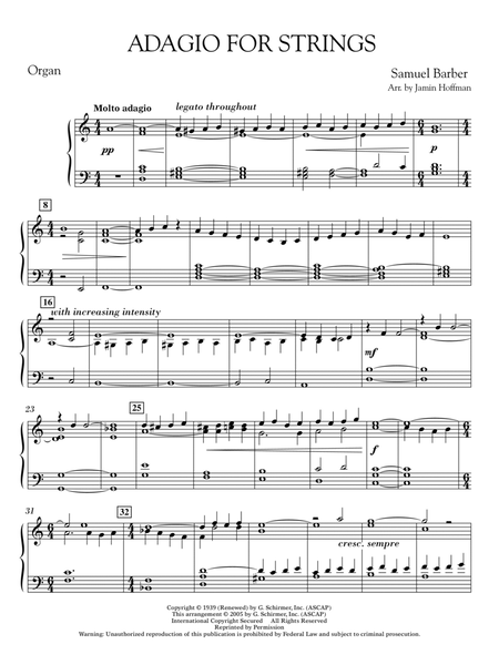 Adagio For Strings - Organ