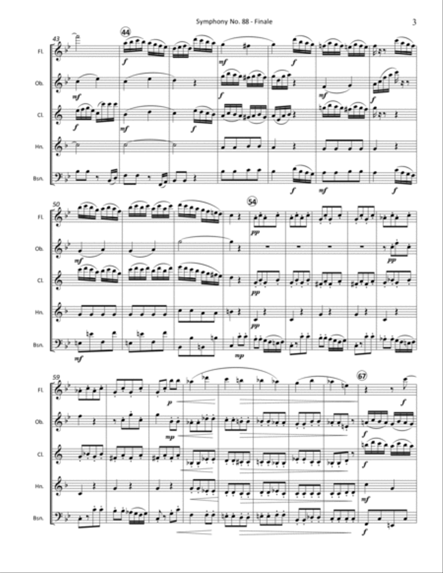 Symphony No. 88 Finale (4th Movement) for Woodwind Quintet Woodwind Quintet scores gallery preview page 4