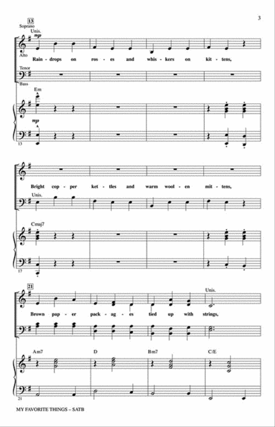 My Favorite Things My Favorite Things 4-Part scores gallery preview page 3