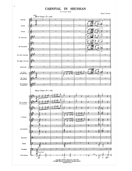 Carnival In Shushan - Full Score