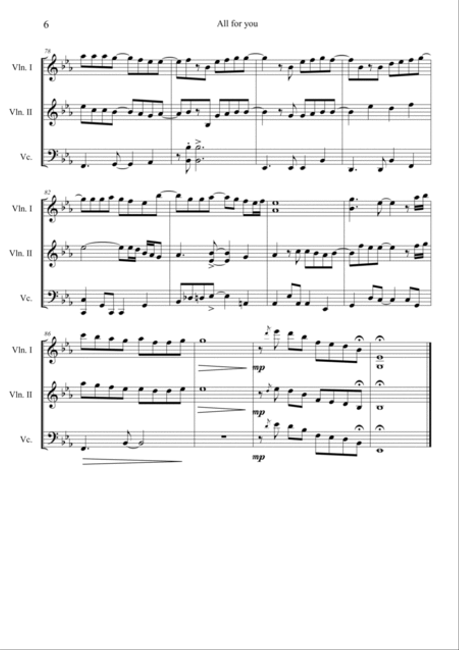 All For You String Trio scores gallery preview page 6
