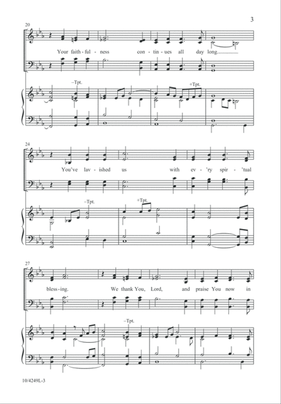 We Thank You, Lord We Thank You, Lord 4-Part scores gallery preview page 4