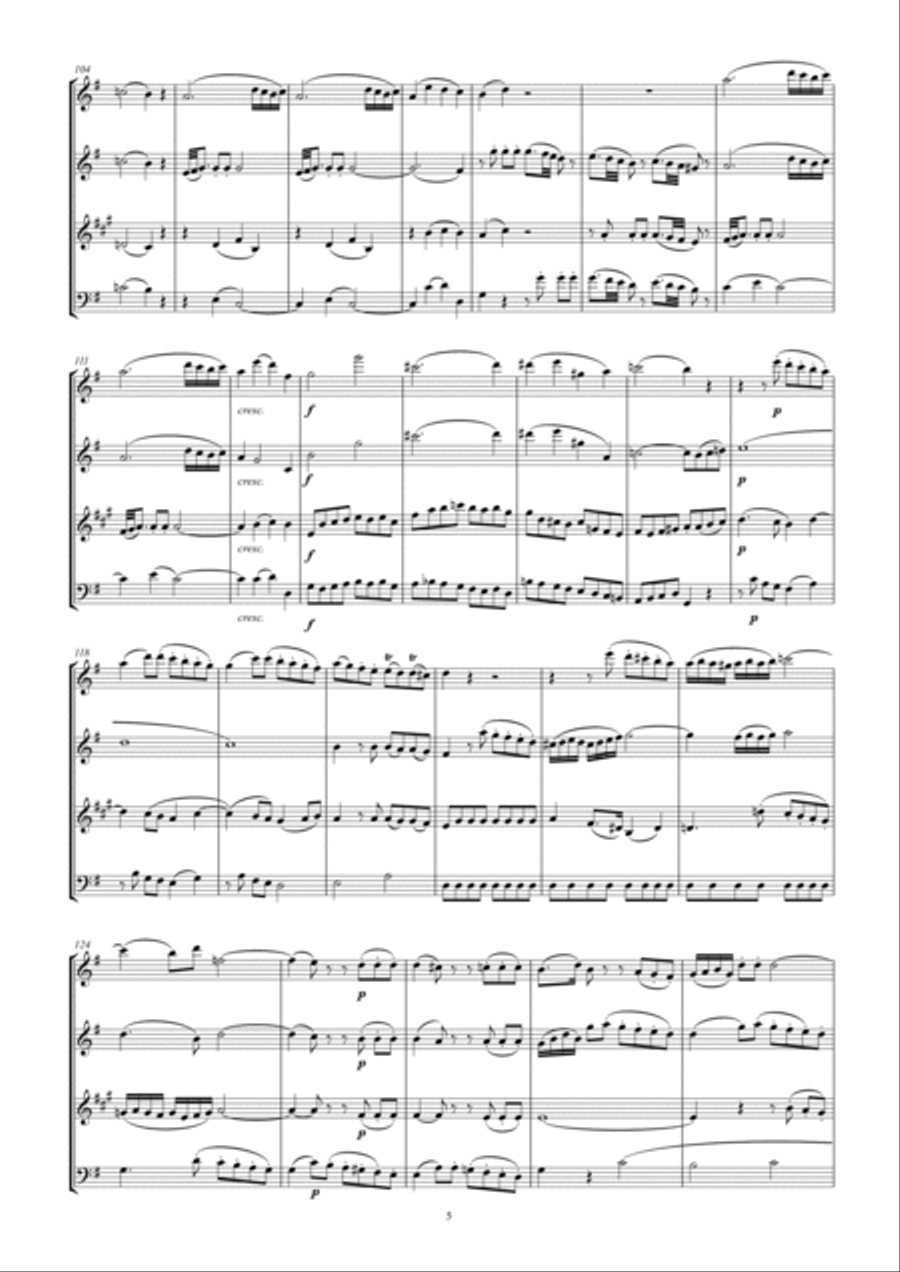 Mozart Quartet No. 16 K. 428 arr. Woodwind Quartet Woodwind Quartet scores gallery preview page 5