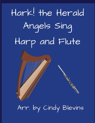 Book cover for Hark! The Herald Angels Sing, for Harp and Flute