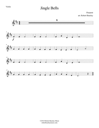 Jingle Bells (easy violin w/ piano accomp)