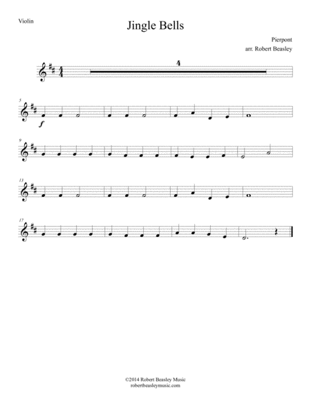 Jingle Bells (easy violin w/ piano accomp) image number null
