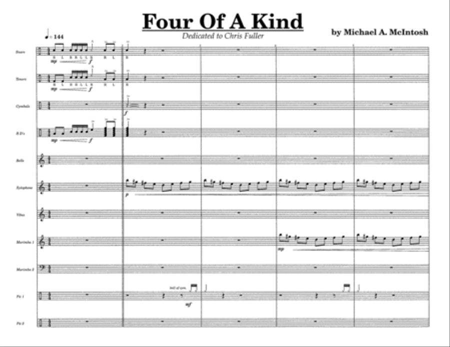 Four Of A Kind w/Tutor Tracks Percussion Ensemble scores gallery preview page 3