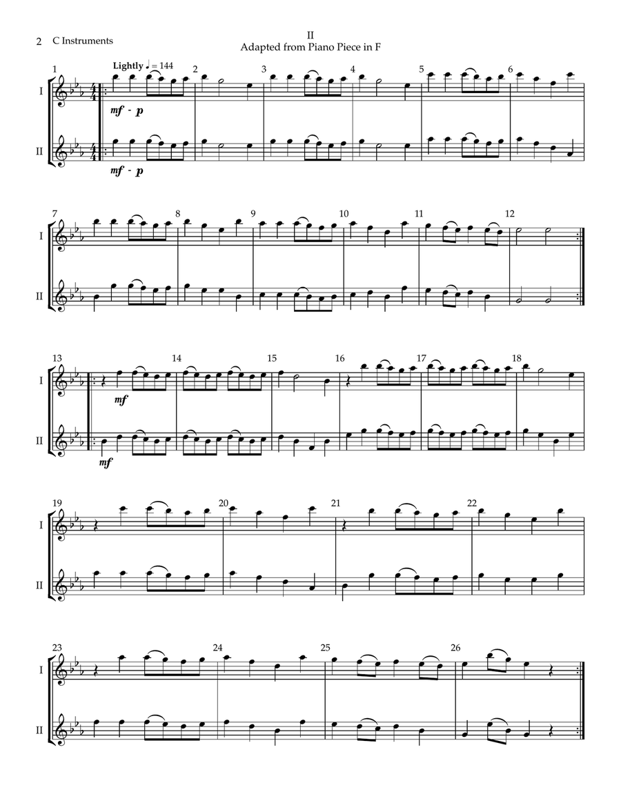 3 Mozart Duets for Band Instruments - All Transpositions Score and Parts scores gallery preview page 3