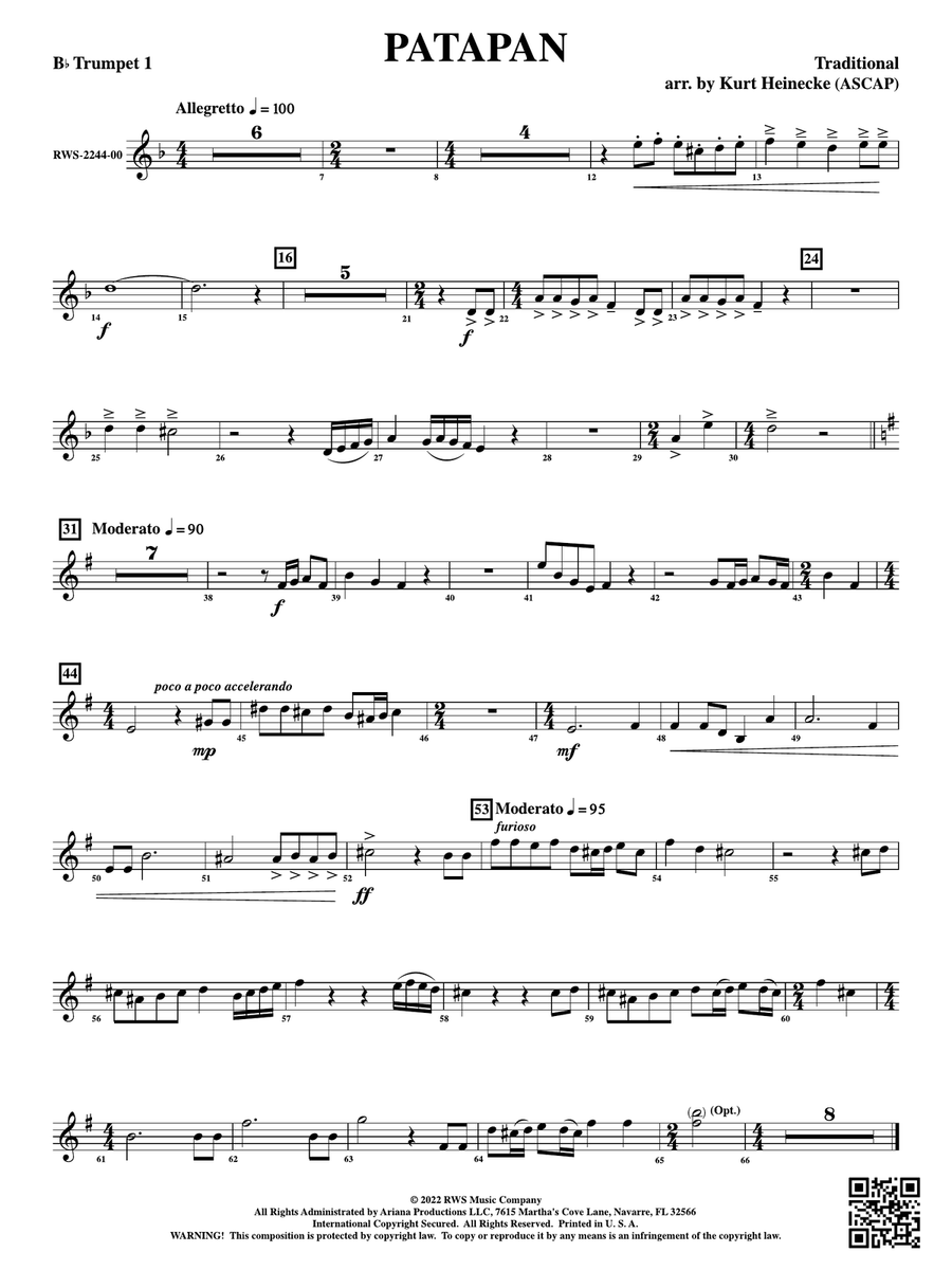 Patapan: 1st B-flat Trumpet