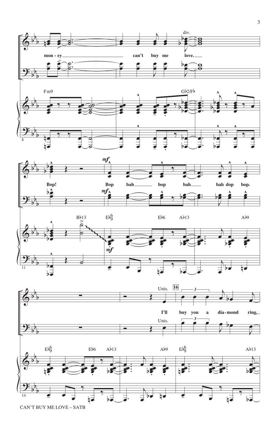 Can't Buy Me Love (arr. Kirby Shaw) 4-Part scores gallery preview page 2