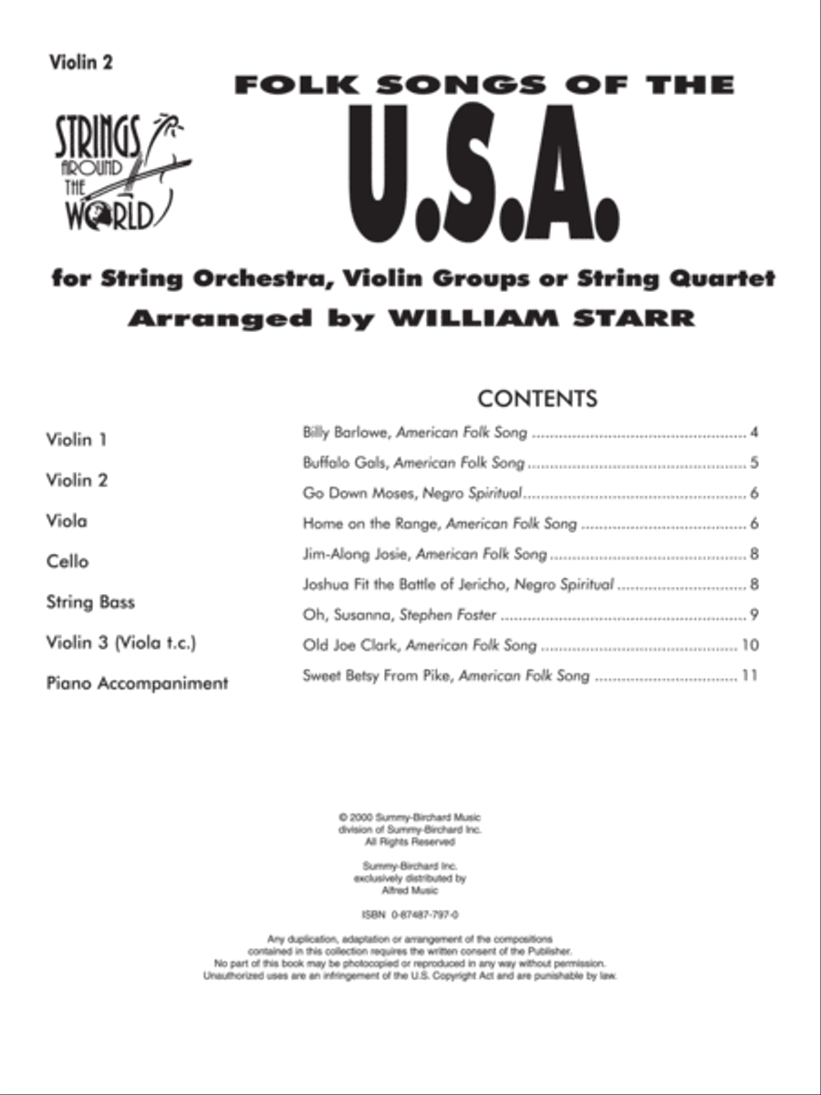 Strings Around the World -- Folk Songs of the U.S.A. String Orchestra scores gallery preview page 5