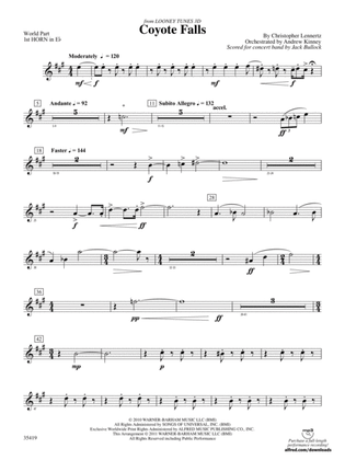 Coyote Falls (from Looney Tunes 3D): (wp) 1st Horn in E-flat