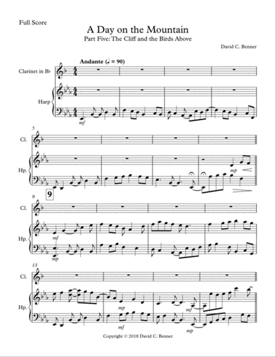 A Day on the Mountain - Part 5: The Cliff and the Birds Above Clarinet scores gallery preview page 2