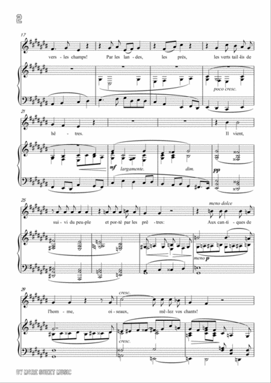 Franck-La procession in C sharp Major,for voice and piano Voice Solo scores gallery preview page 4
