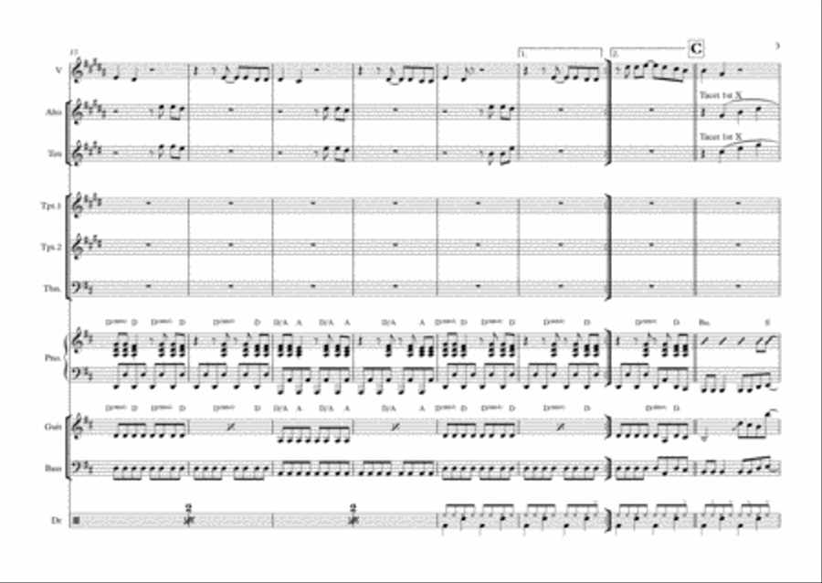 Gloria Gloria Tenor Saxophone scores gallery preview page 3
