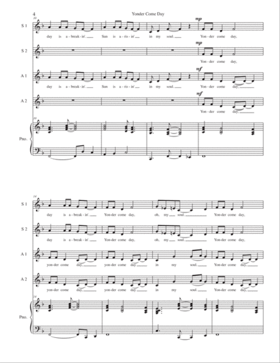 Yonder Come Day Yonder Come Day SSAA scores gallery preview page 4