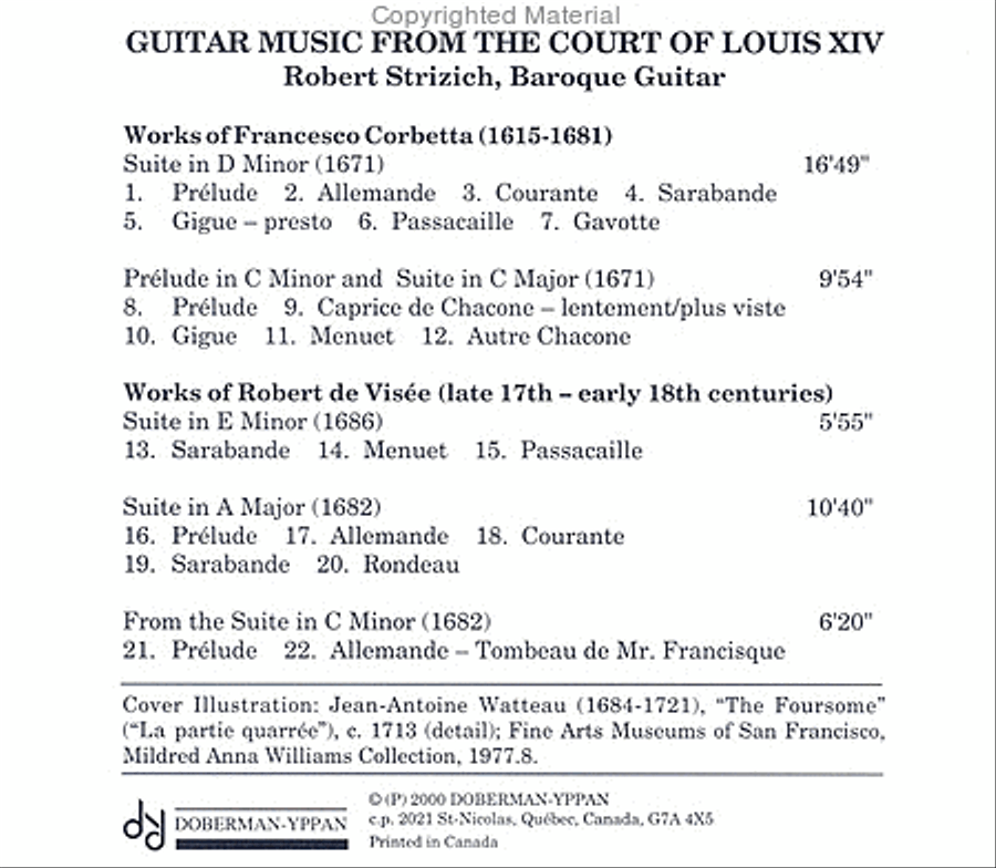 Guitar Music from the Court of Louis XIV