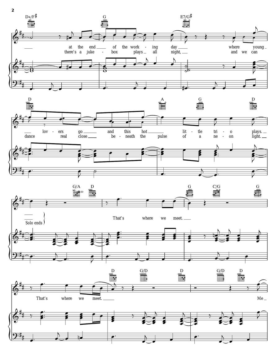 Club At The End Of The Street Piano, Vocal, Guitar scores gallery preview page 2