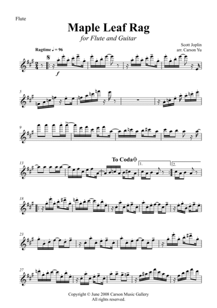 <b>Maple Leaf Rag</b> - (for Flute and Guitar) arr.<b> Carson Yu</b> image number null