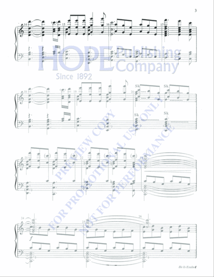 He Is Exalted 5-Octaves scores gallery preview page 3