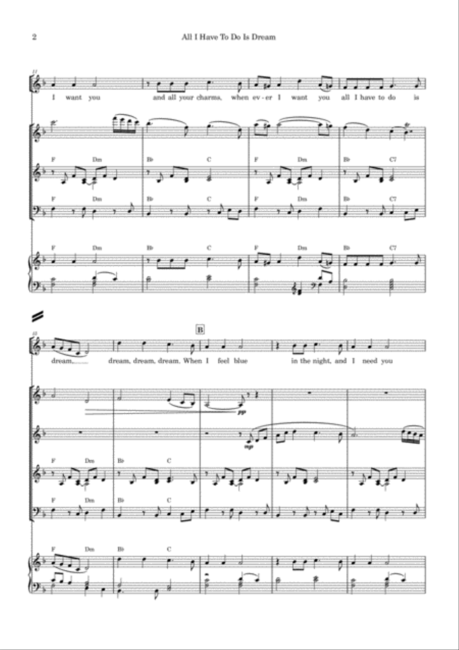 All I Have To Do Is Dream Small Ensemble scores gallery preview page 2