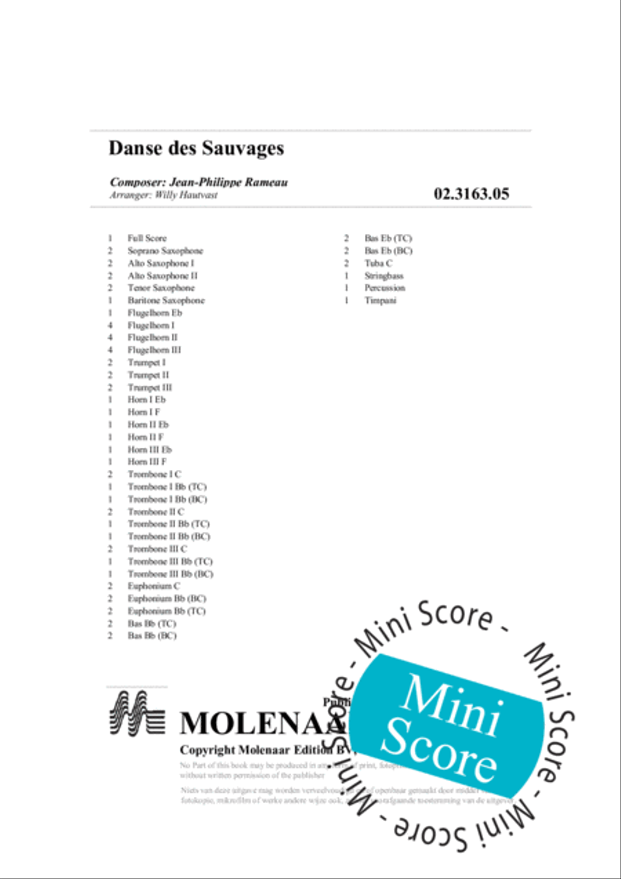 Danse des Sauvages Fanfare Band scores gallery preview page 4
