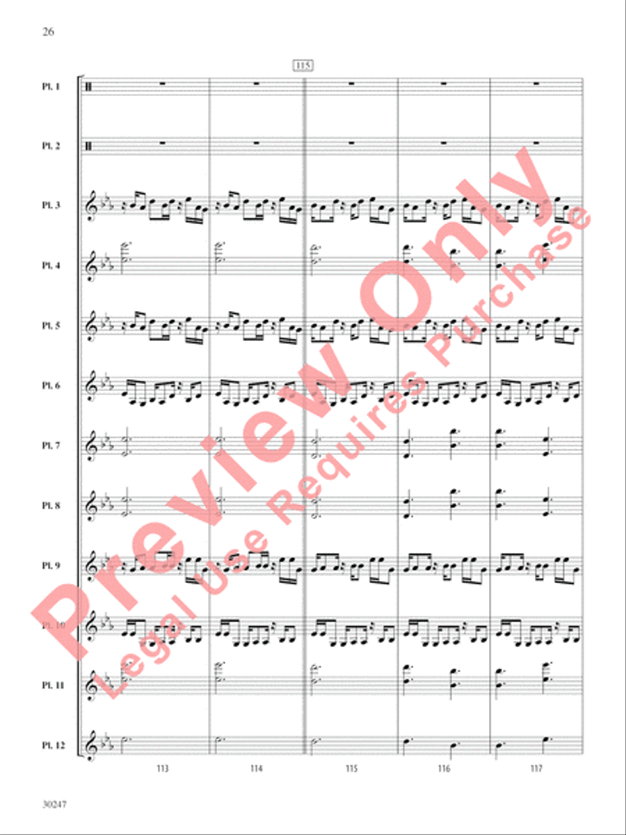 Clapping Music Variations Percussion Ensemble scores gallery preview page 27