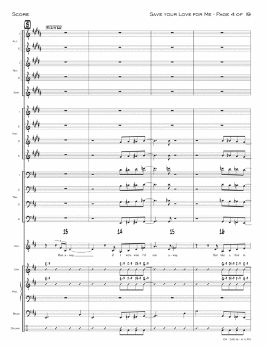 Save Your Love For Me Jazz Ensemble scores gallery preview page 4