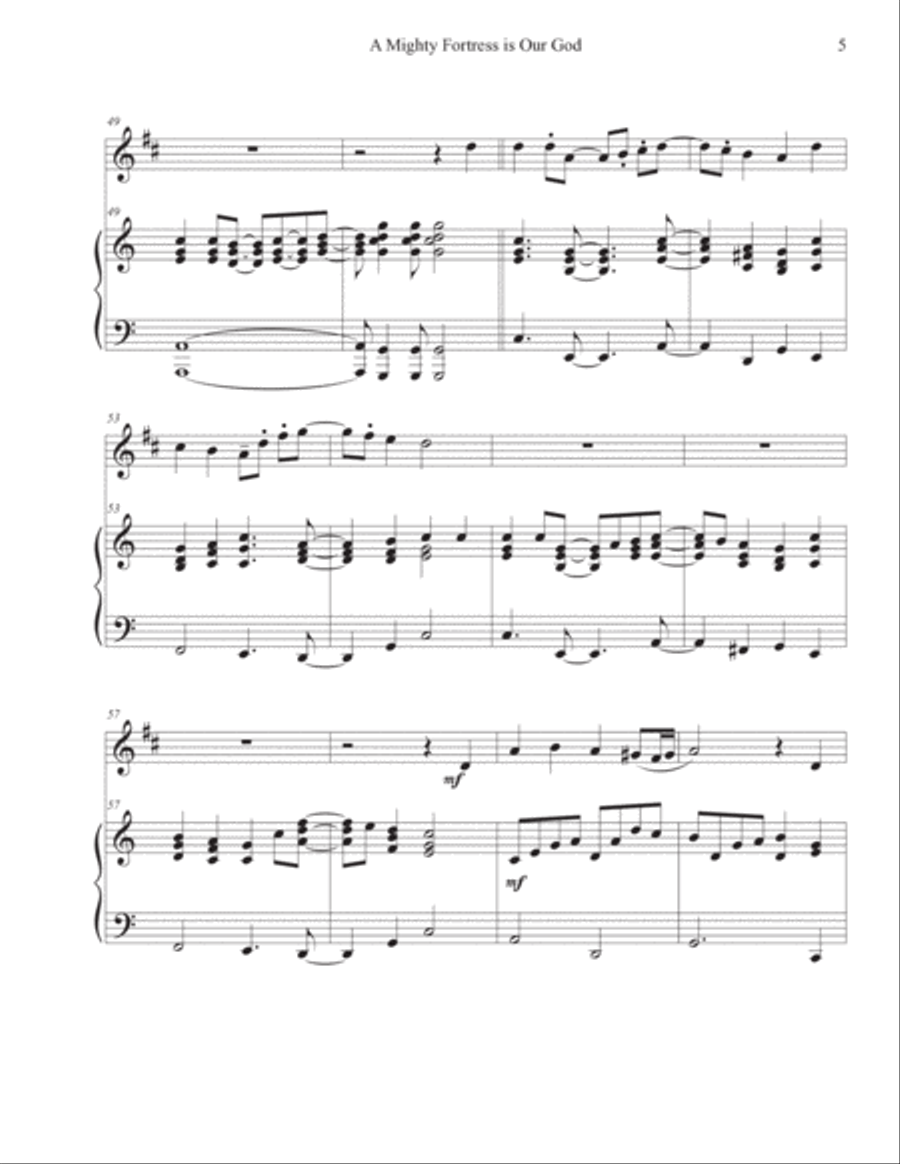 A Mighty Fortress is Our God (Clarinet-Piano) Clarinet Solo scores gallery preview page 5