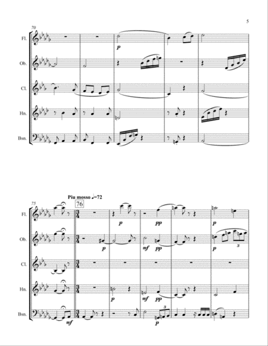 Scenes from La Bohéme for WW Quintet Woodwind Quintet scores gallery preview page 5