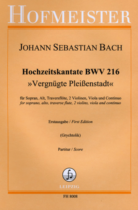 Book cover for Hochzeitskantate "Vergnugte Pleissenstadt" BWV 216 / Partitur