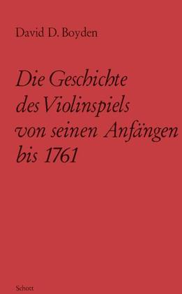 Book cover for History Of Violin Playing (german)