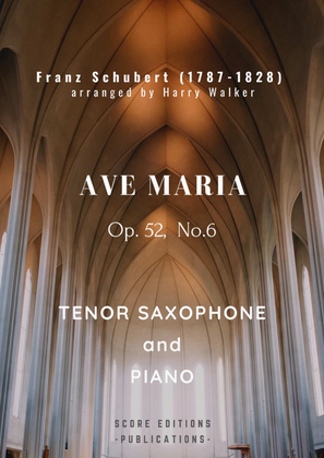 Book cover for Schubert: Ave Maria (for Tenor Saxophone and Piano)