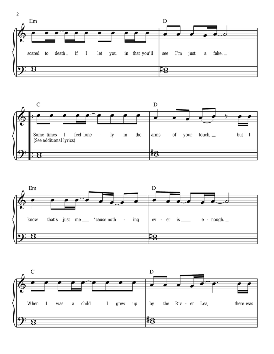 River Lea River Lea Easy Piano scores gallery preview page 2