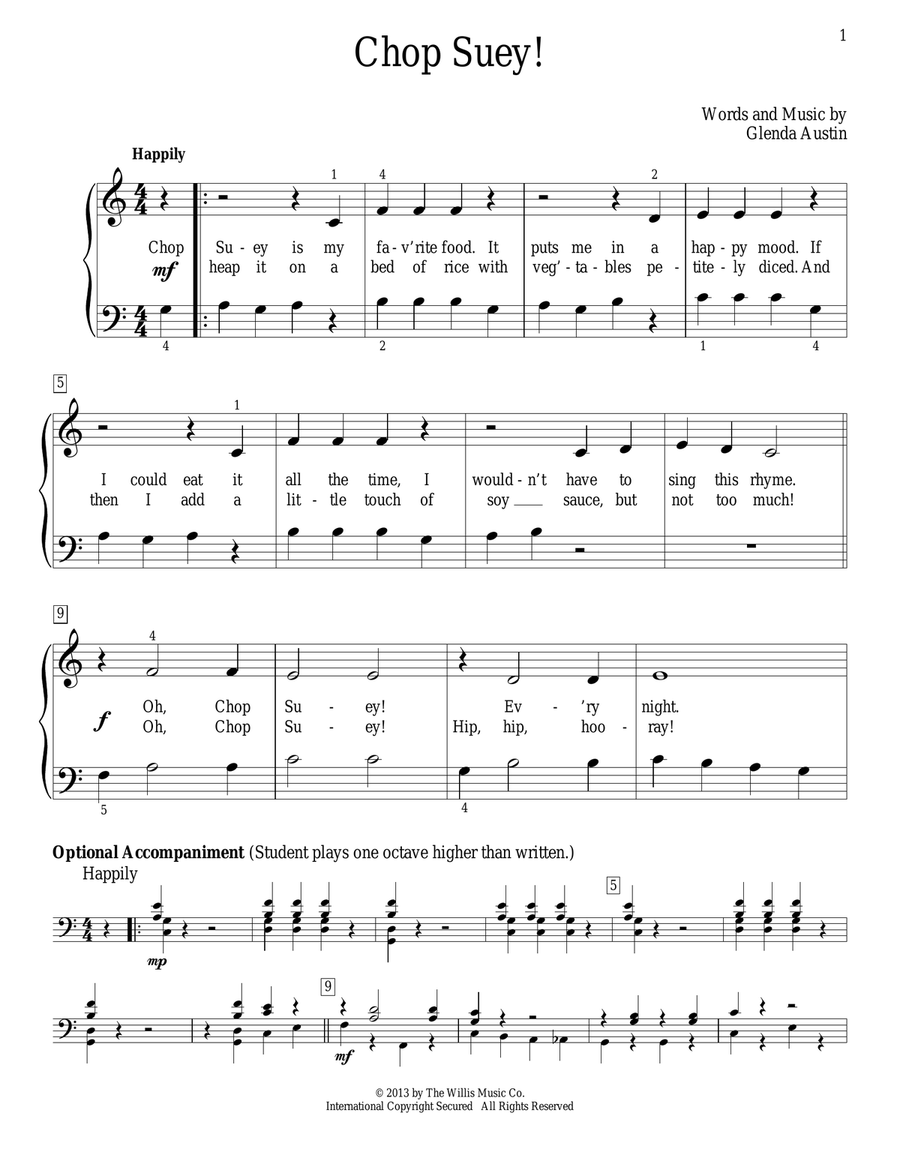 Chop Suey! Piano Method scores gallery preview page 1