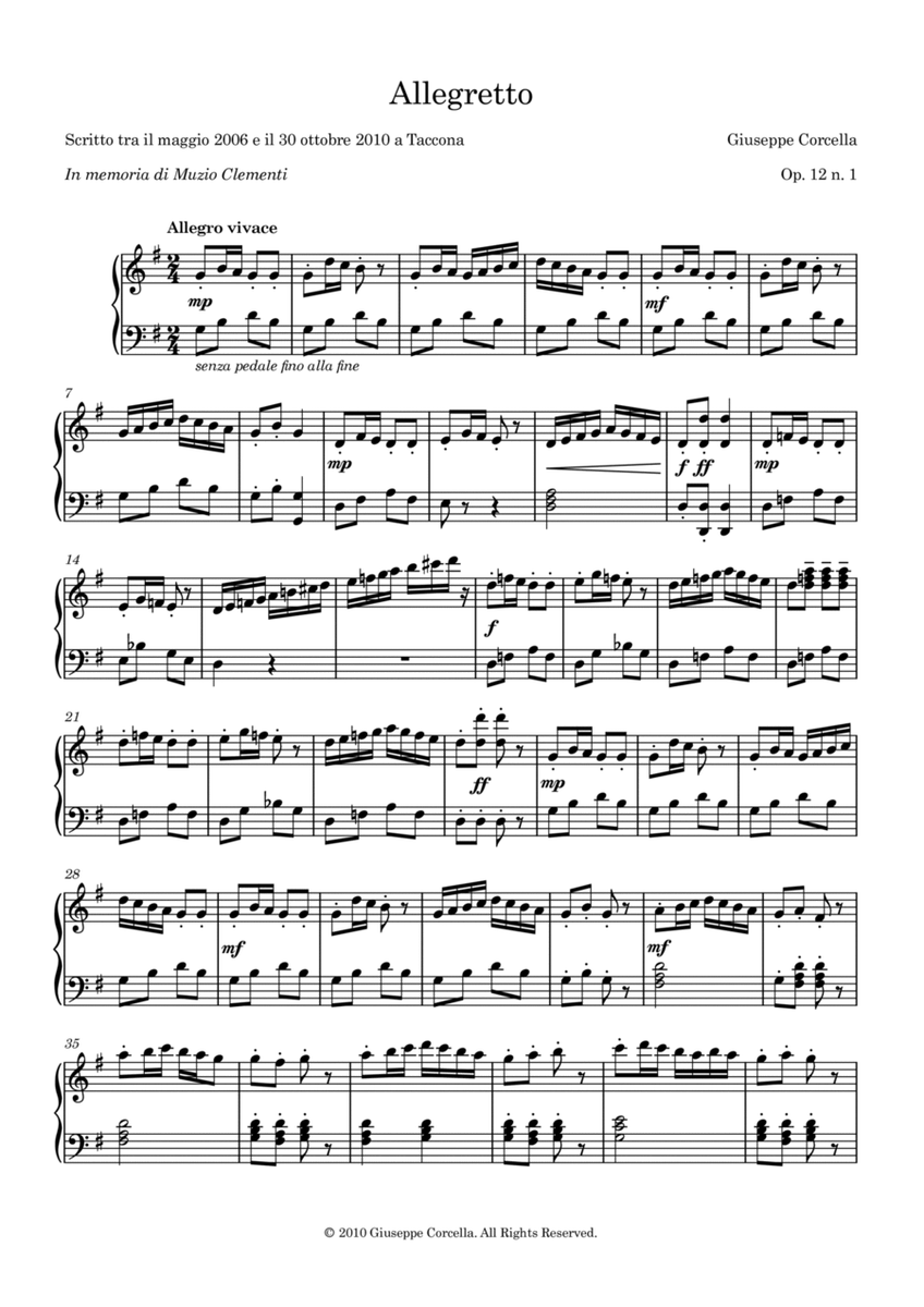 Allegretto Op. 12 No. 1